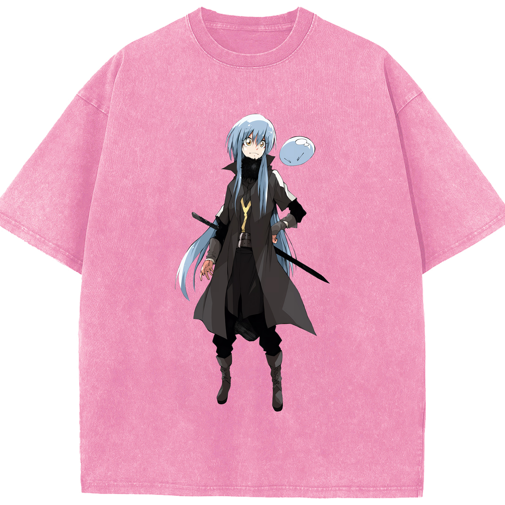 （画像用） 転スラ Regarding Reincarnated to Slime 綿100% ヴィンテージ風 半袖Tシャツ（フロントプリント）